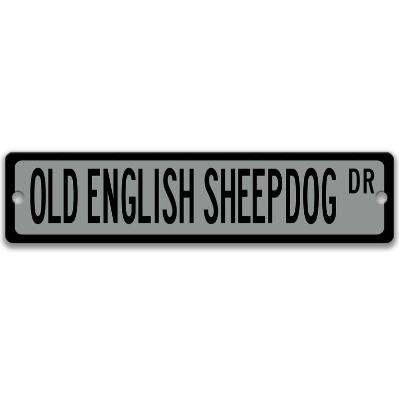 Old English Sheepdog Metal Street Sign - Designs by Linda Nee