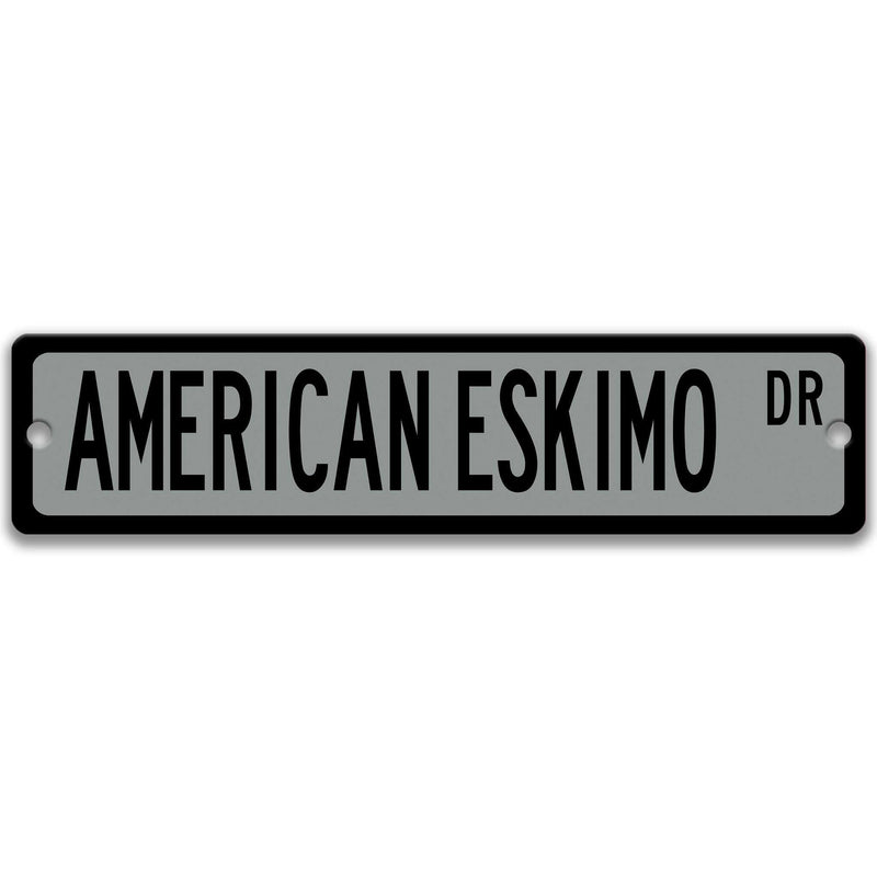 American Eskimo Dog Metal Street Sign - Designs by Linda Nee