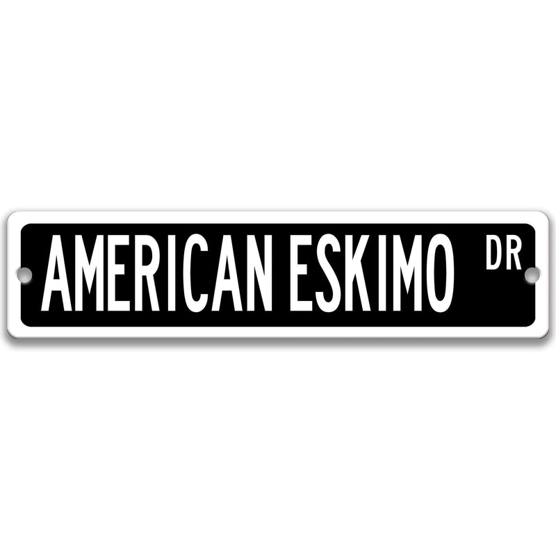 American Eskimo Dog Metal Street Sign - Designs by Linda Nee