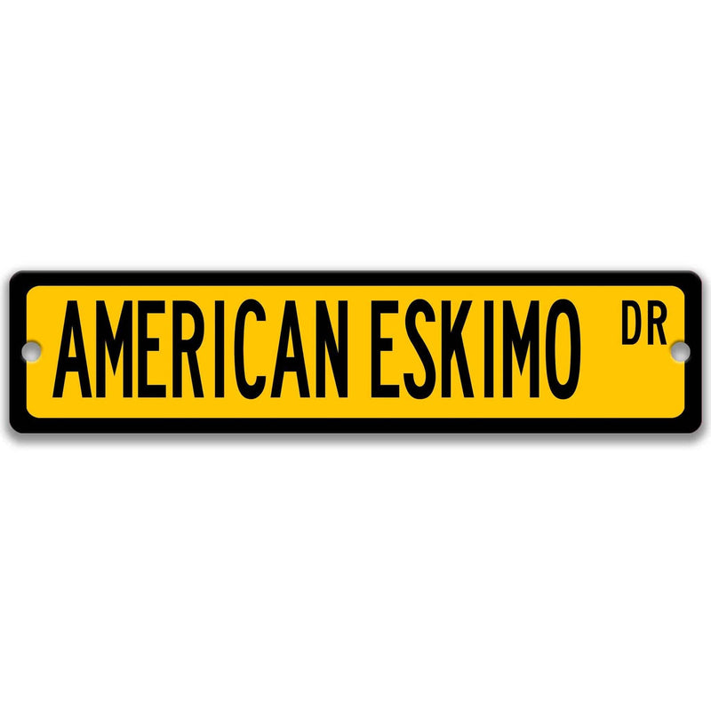 American Eskimo Dog Metal Street Sign - Designs by Linda Nee