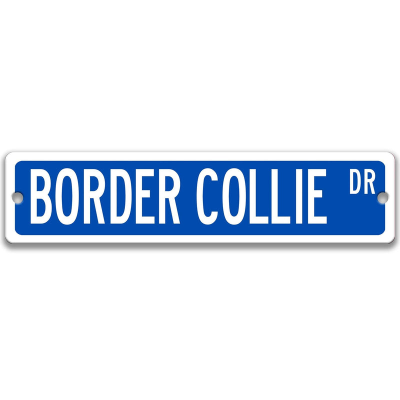 Border Collie Dog Metal Street Sign - Designs by Linda Nee