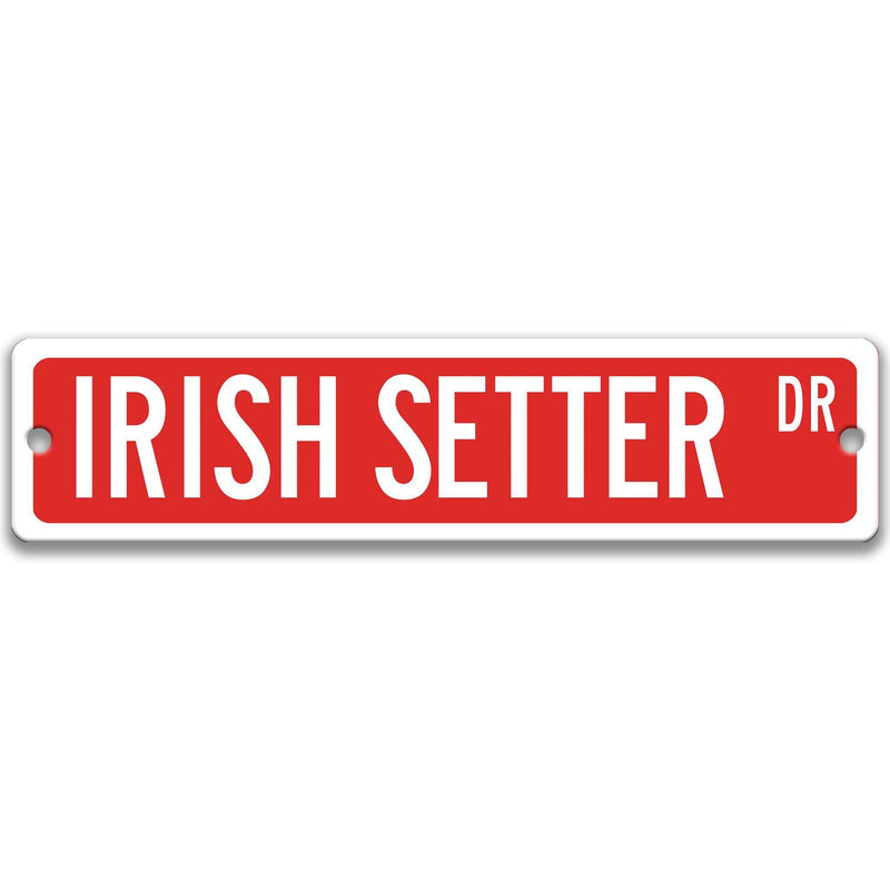 Irish Setter Dog Metal Street Sign - Designs by Linda Nee