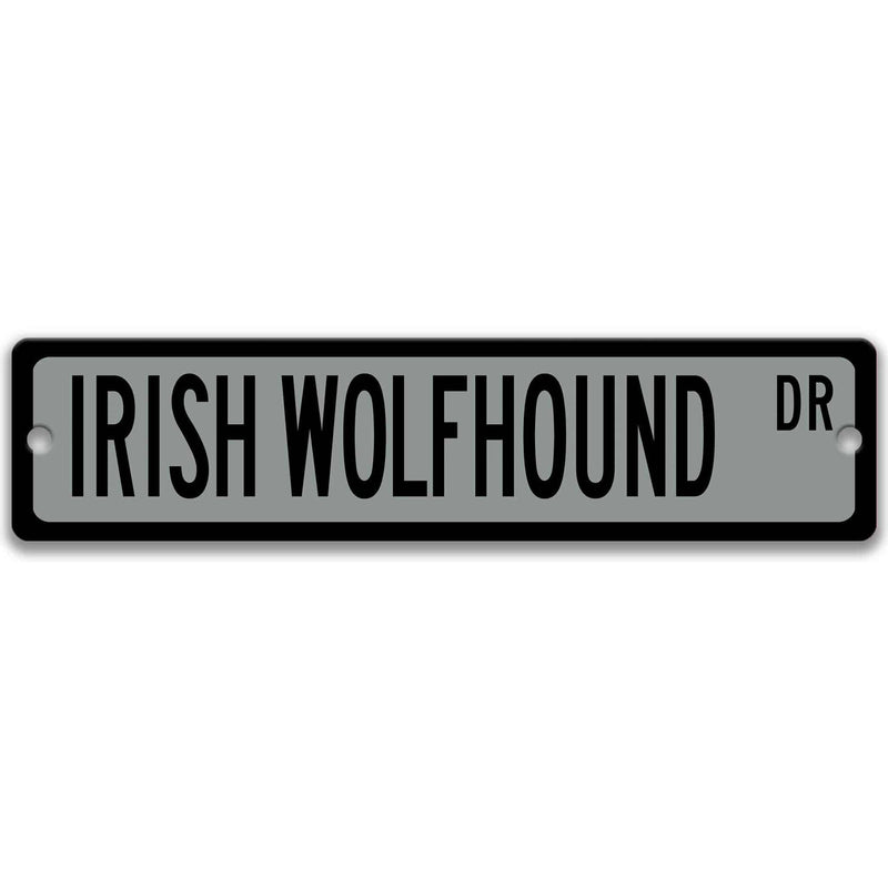 Irish Wolfhound Dog Metal Street Sign - Designs by Linda Nee