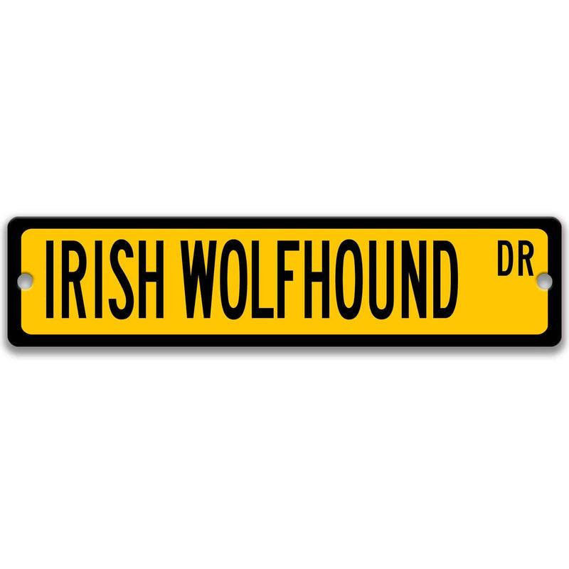 Irish Wolfhound Dog Metal Street Sign - Designs by Linda Nee