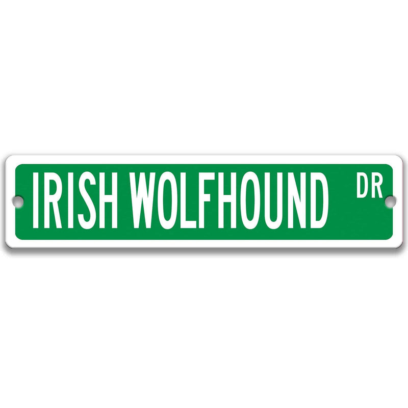 Irish Wolfhound Dog Metal Street Sign - Designs by Linda Nee