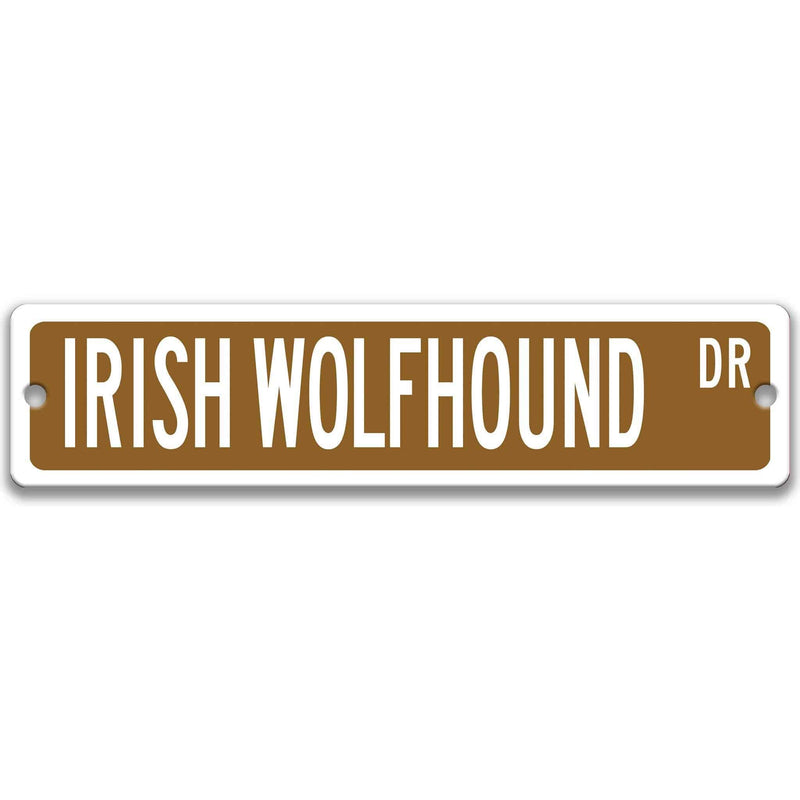 Irish Wolfhound Dog Metal Street Sign - Designs by Linda Nee