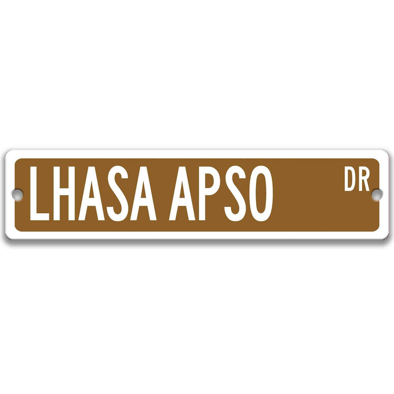 Lhasa Apso Dog Metal Street Sign - Designs by Linda Nee