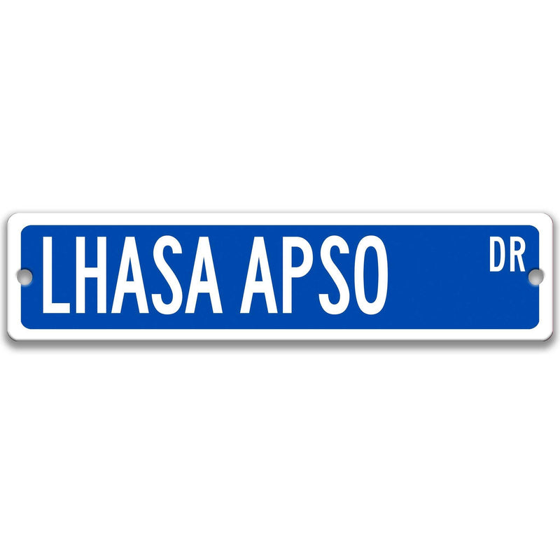 Lhasa Apso Dog Metal Street Sign - Designs by Linda Nee