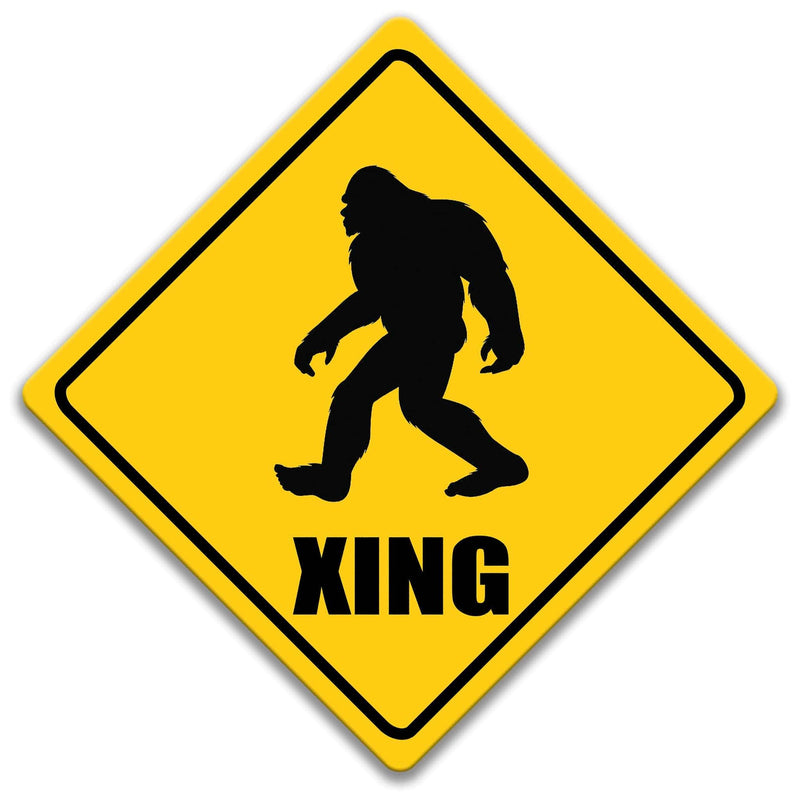 Sasquatch XING Caution Sign - Designs by Linda Nee