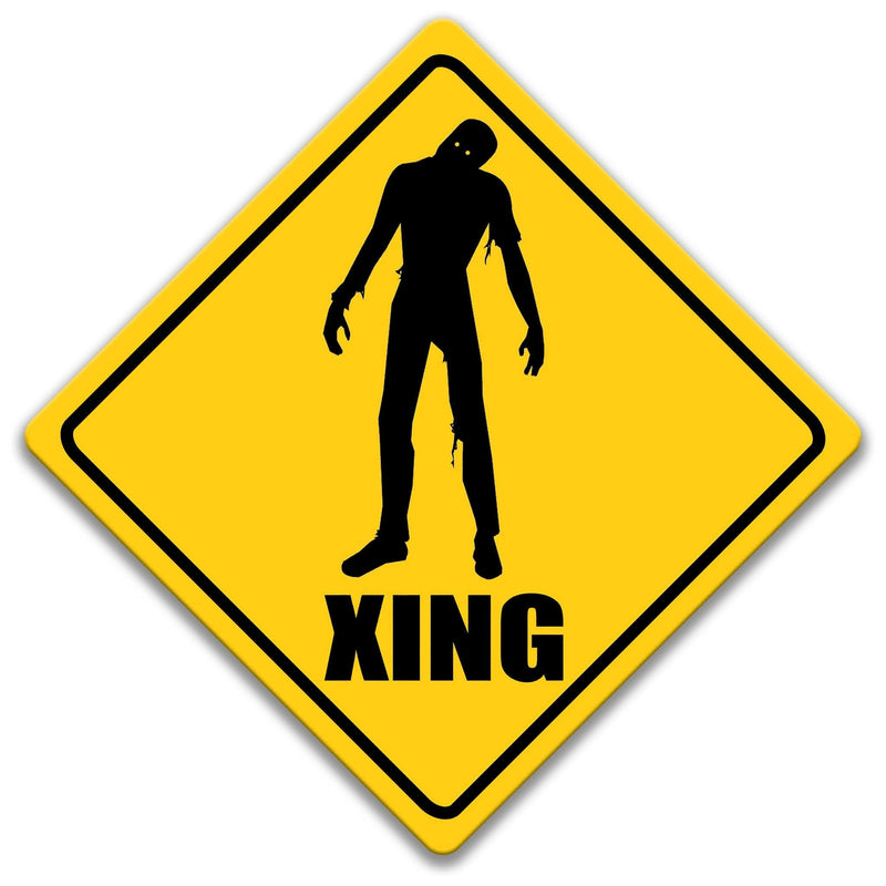 Zombie XING Caution Sign - Designs by Linda Nee