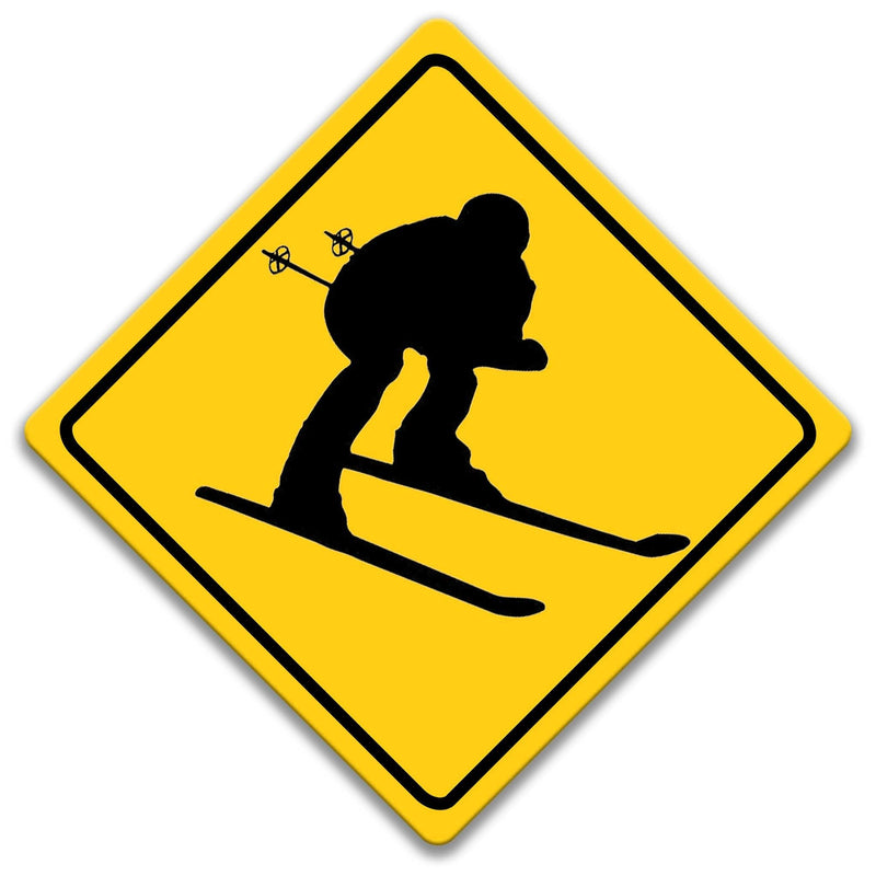 Skier Crossing Caution Sign - Designs by Linda Nee