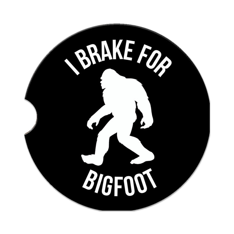 Bigfoot License Plate - I Break for Bigfoot License Plate Frame - Made in the USA - Bigfoot Car Tag - Designs by Linda Nee