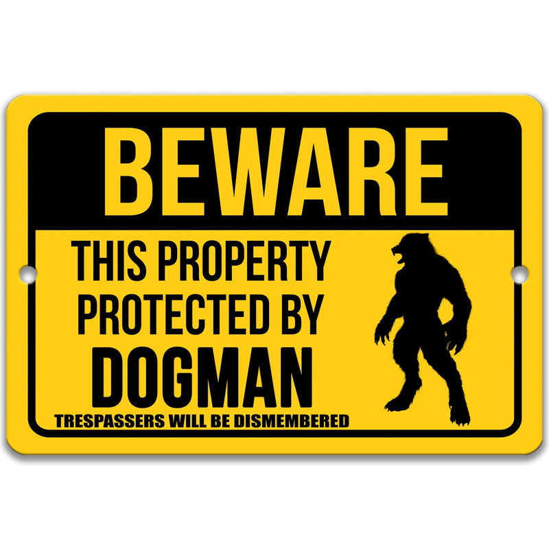 Beware This Property Protected by Michigan Dogman No Trespassing Metal Sign - Designs by Linda Nee