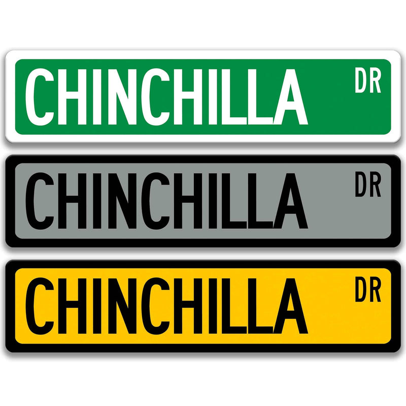 Chinchilla Metal Street Sign - Designs by Linda Nee