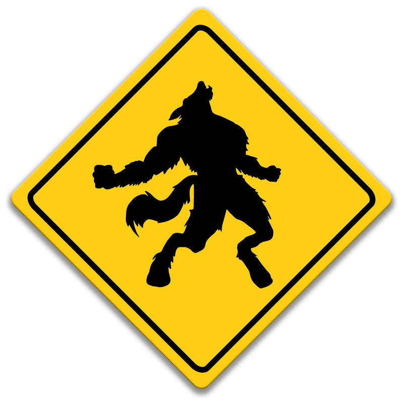 Werewolf Crossing Caution Sign - Designs by Linda Nee