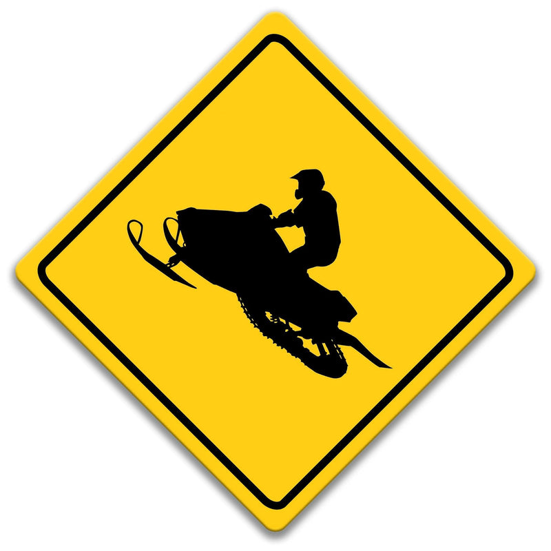 Snowmobile Crossing Caution Sign - Designs by Linda Nee