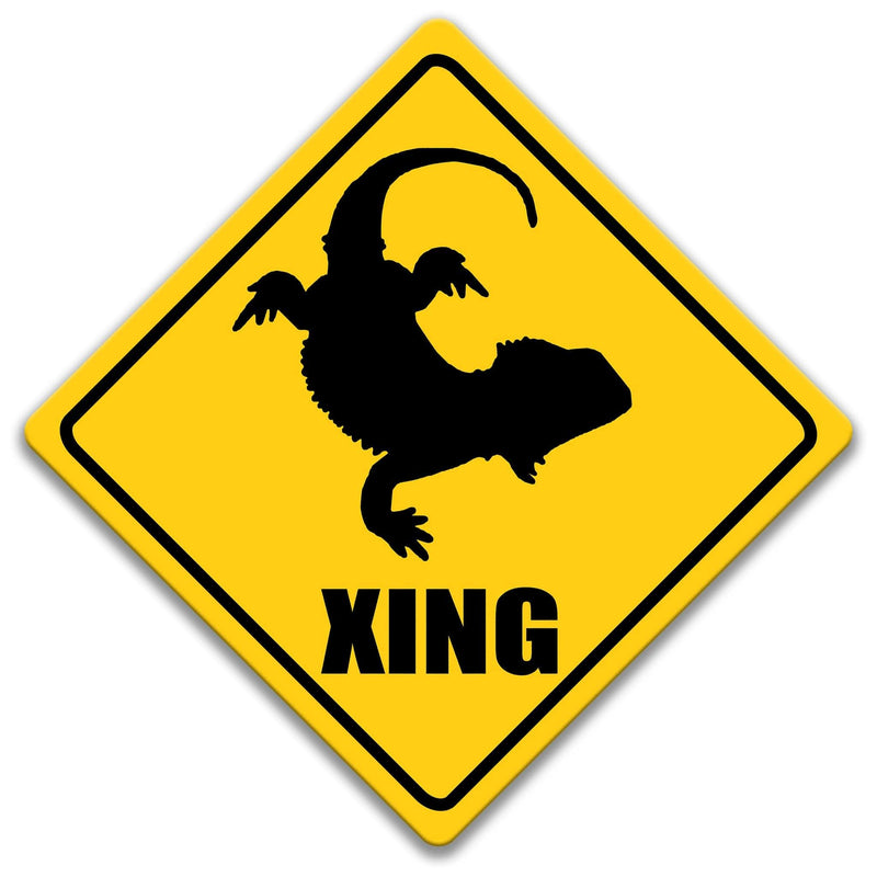 Bearded Dragon XING Caution Sign - Designs by Linda Nee