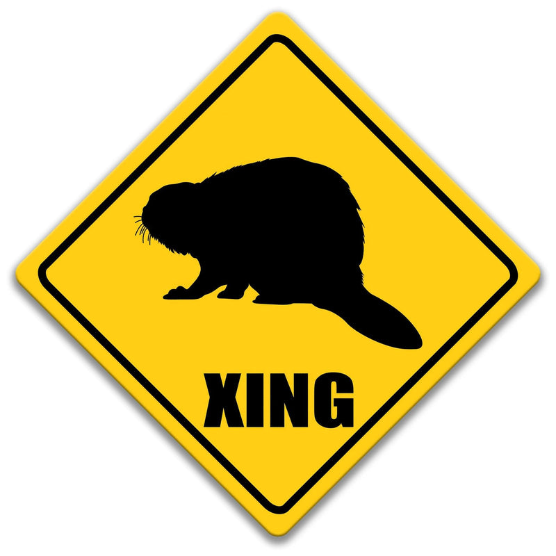 Beaver Crossing Caution Sign - Designs by Linda Nee