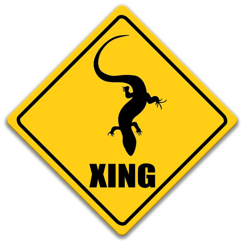 Blue Tounged Skink XING Caution Sign - Designs by Linda Nee