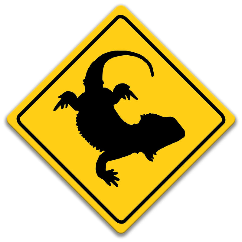 Bearded Dragon Crossing Caution Sign - Designs by Linda Nee