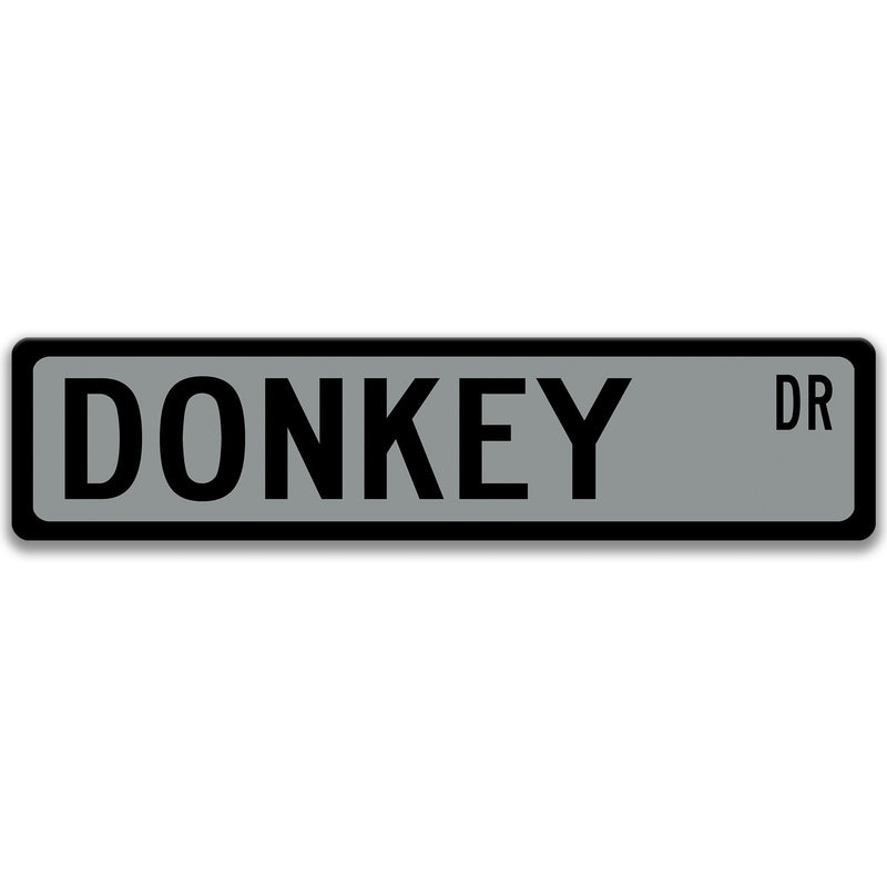 Donkey Metal Street Sign - Designs by Linda Nee