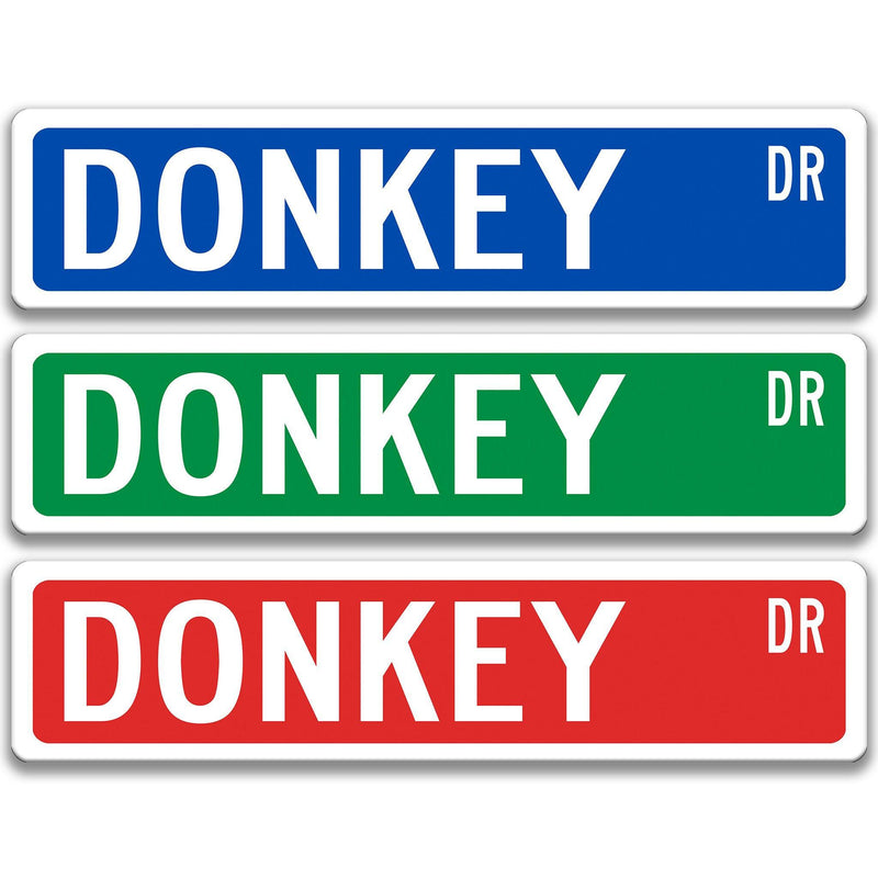 Donkey Metal Street Sign - Designs by Linda Nee