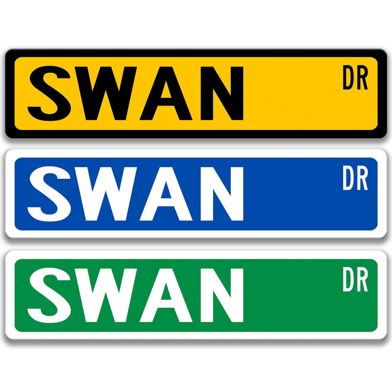 Swan Metal Street Sign - Designs by Linda Nee