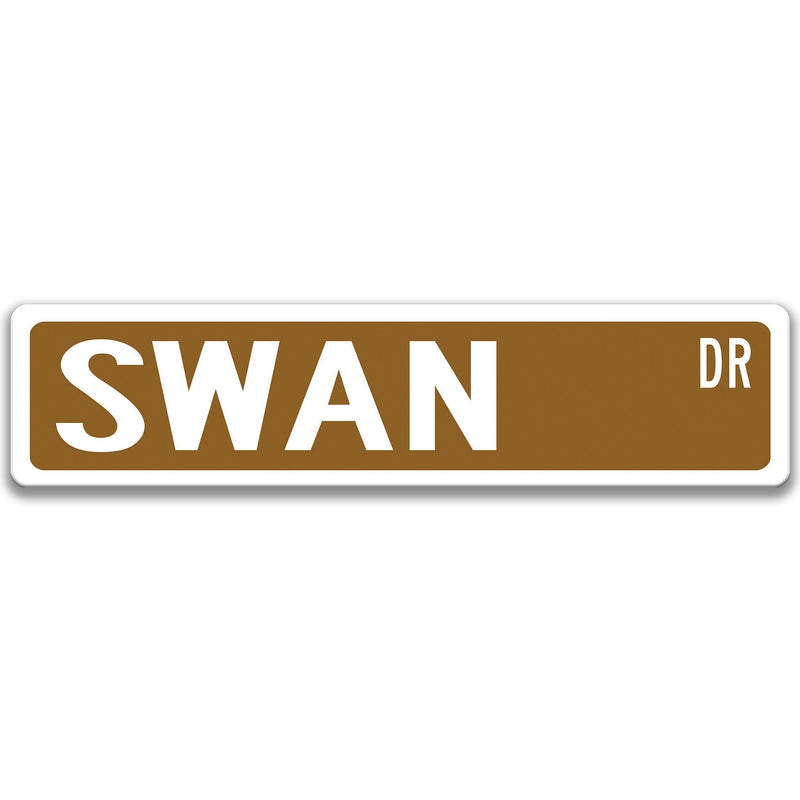 Swan Metal Street Sign - Designs by Linda Nee