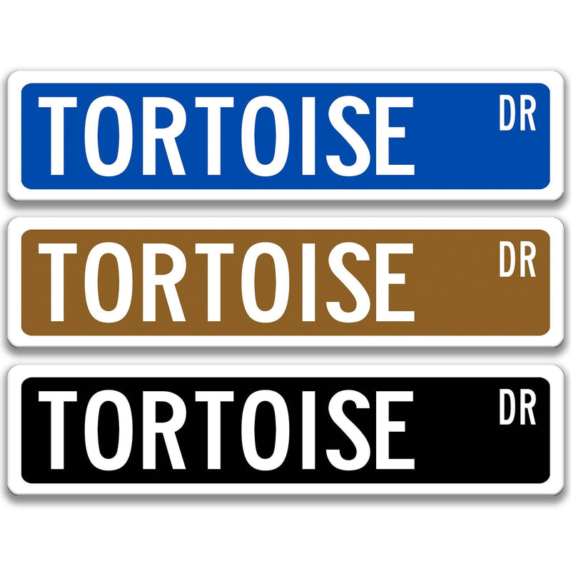 Tortoise Metal Street Sign - Designs by Linda Nee