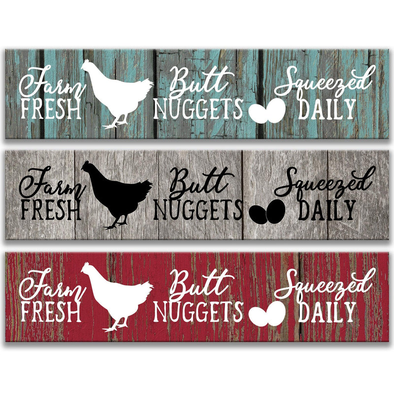 Farm Fresh Butt Nuggets Squeezed Daily Metal Sign - Designs by Linda Nee