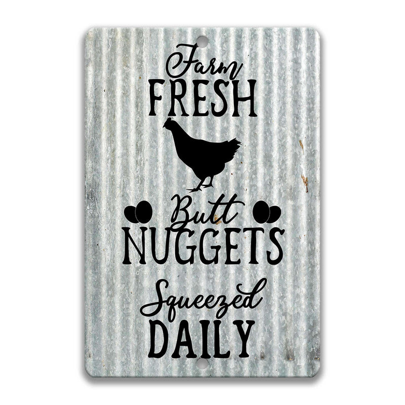 Farm Fresh Butt Nuggets Squeezed Daily on Farmhouse Distressed Red Wood - Designs by Linda Nee