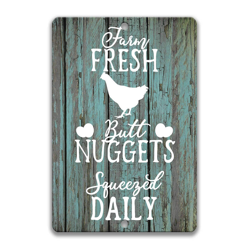 Farm Fresh Butt Nuggets Squeezed Daily on Farmhouse Distressed Red Wood - Designs by Linda Nee