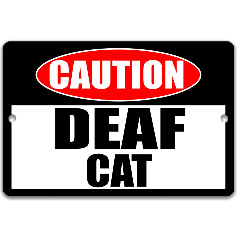 Caution Deaf Cat Yard Sign, Handicap Cat Sign - Designs by Linda Nee