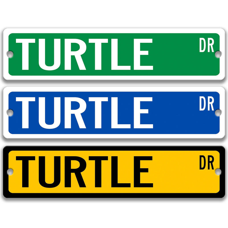 Turtle Metal Street Sign - Designs by Linda Nee