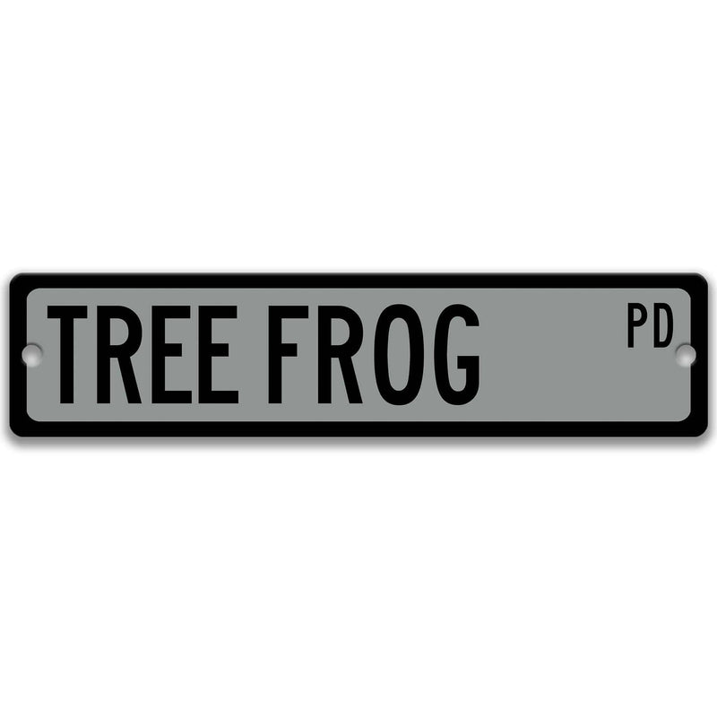 Tree Frog Metal Street Sign - Designs by Linda Nee