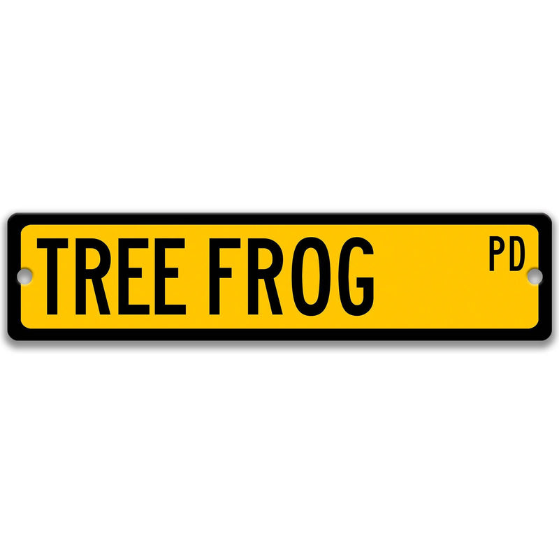 Tree Frog Metal Street Sign - Designs by Linda Nee