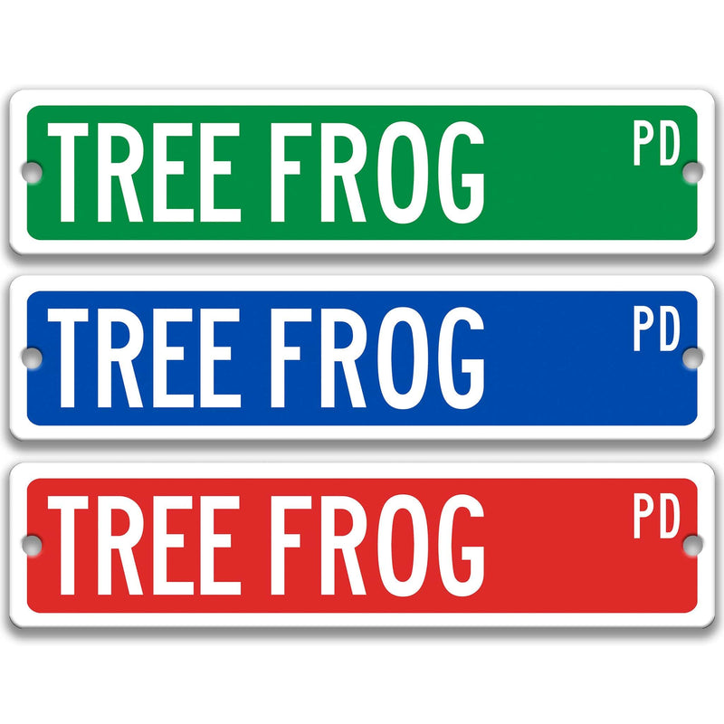 Tree Frog Metal Street Sign - Designs by Linda Nee