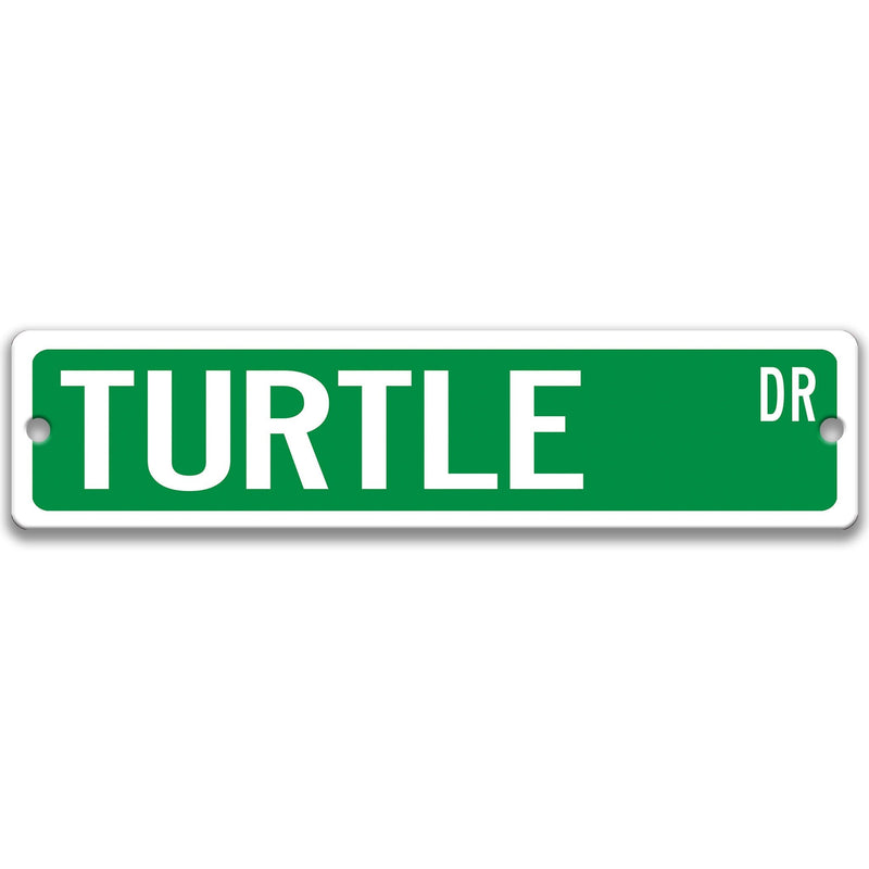 Turtle Metal Street Sign - Designs by Linda Nee