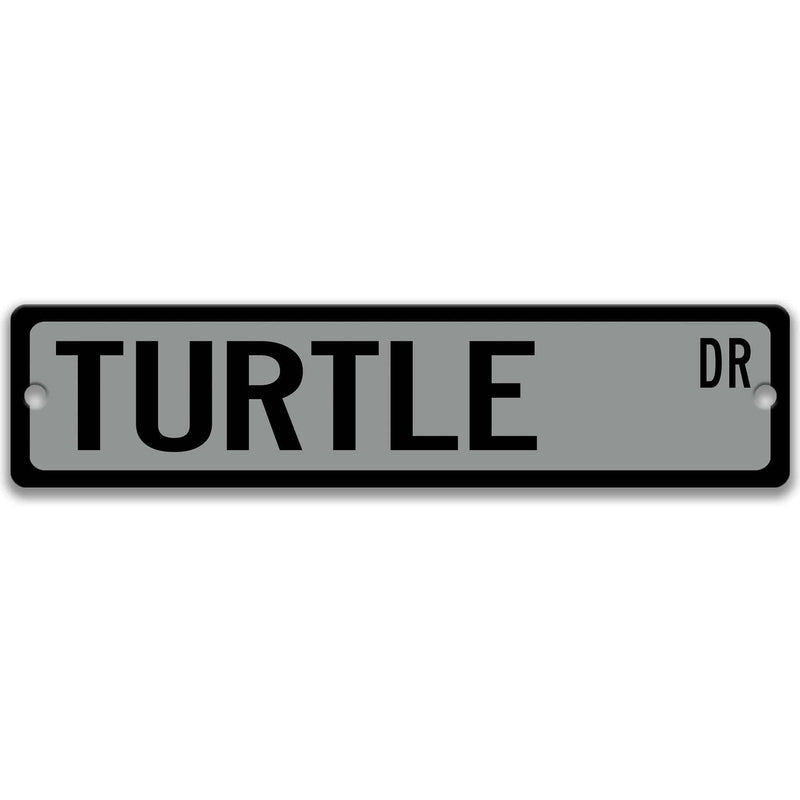 Turtle Metal Street Sign - Designs by Linda Nee