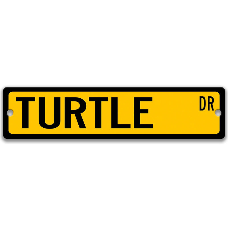 Turtle Metal Street Sign - Designs by Linda Nee