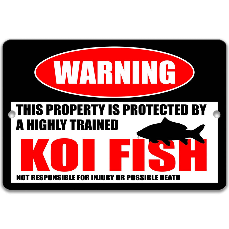 Funny Koi Fish Warning Sign - Designs by Linda Nee