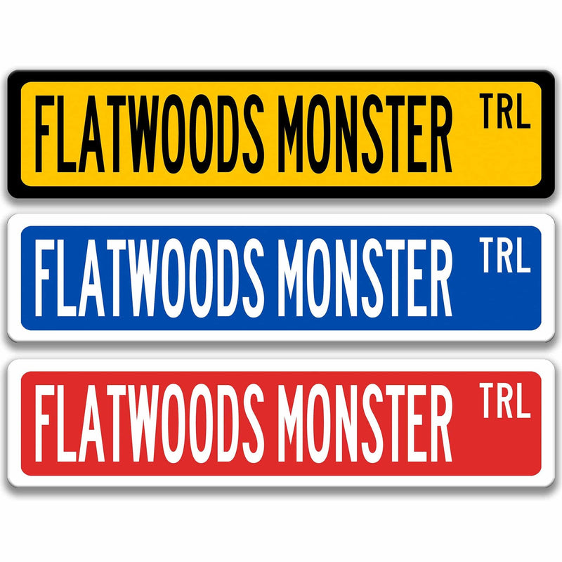 Flatwoods Monster Metal Street Sign - Designs by Linda Nee