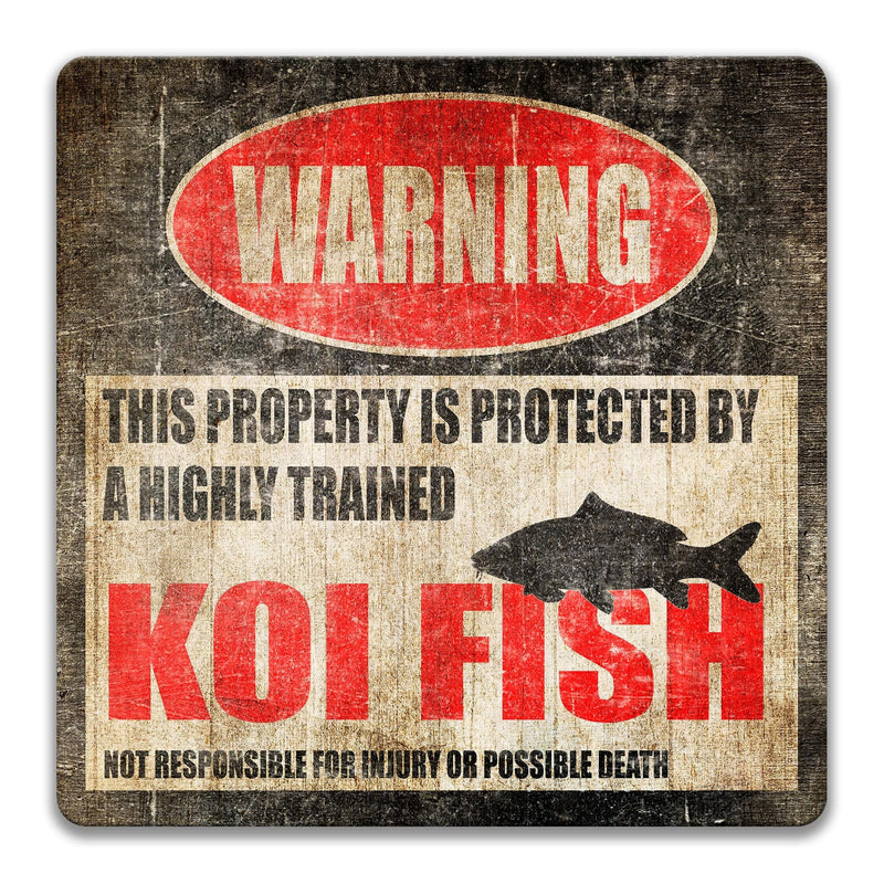 Funny Koi Fish Warning Sign - Designs by Linda Nee