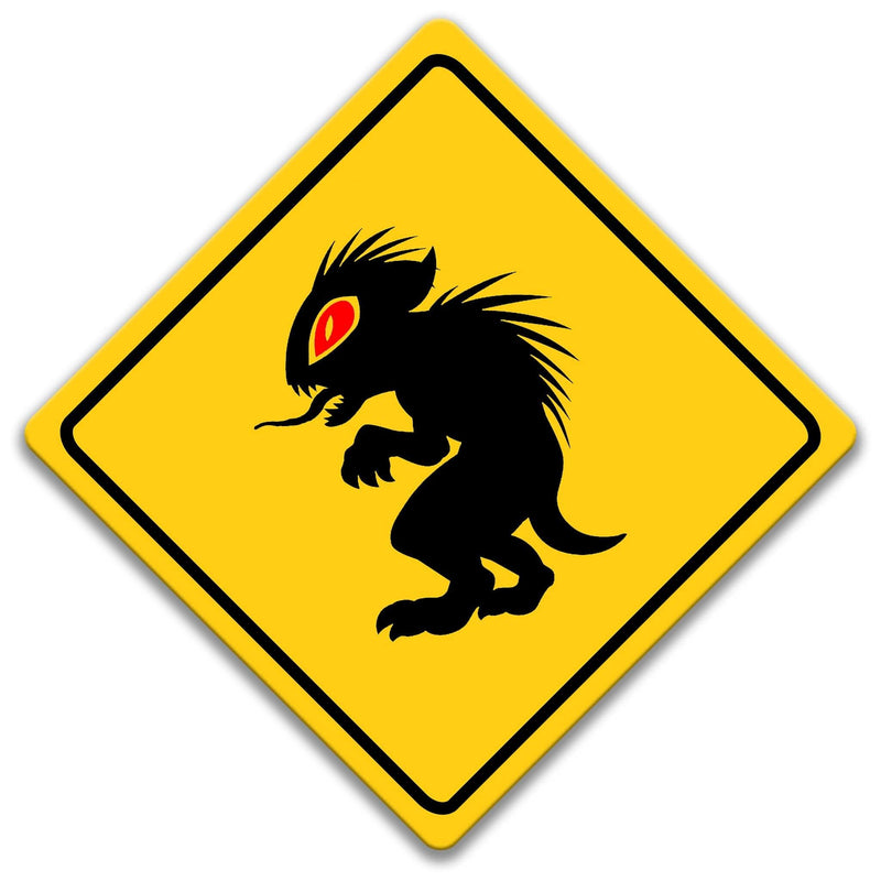 Chupacabra Crossing Caution Sign - Designs by Linda Nee