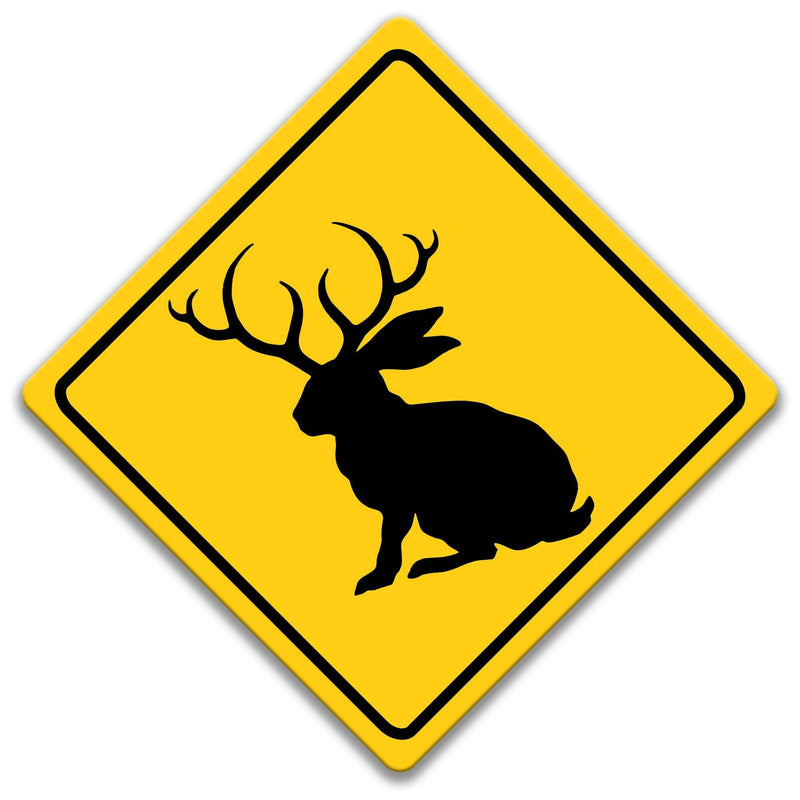 Jackalope Crossing Caution Sign - Designs by Linda Nee