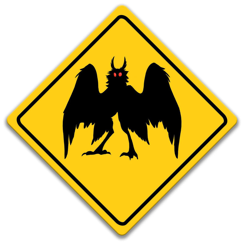 Mothman Crossing Caution Sign - Designs by Linda Nee