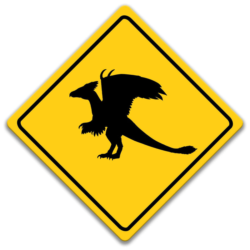 Snallygaster Crossing Caution Sign - Designs by Linda Nee