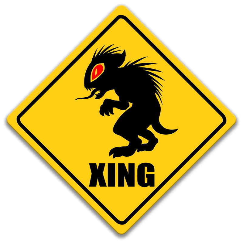 Chupacabra XING Caution Sign - Designs by Linda Nee