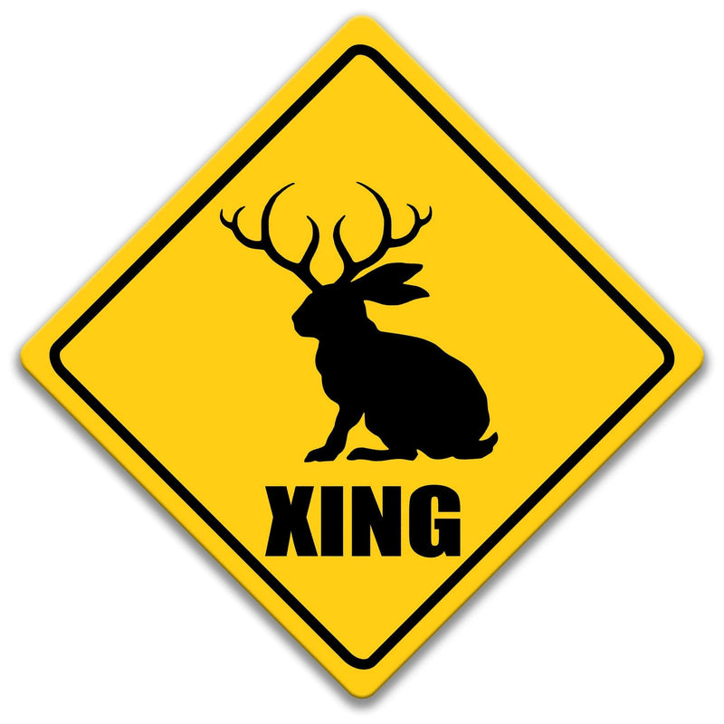 Jackalope XING Caution Sign - Designs by Linda Nee