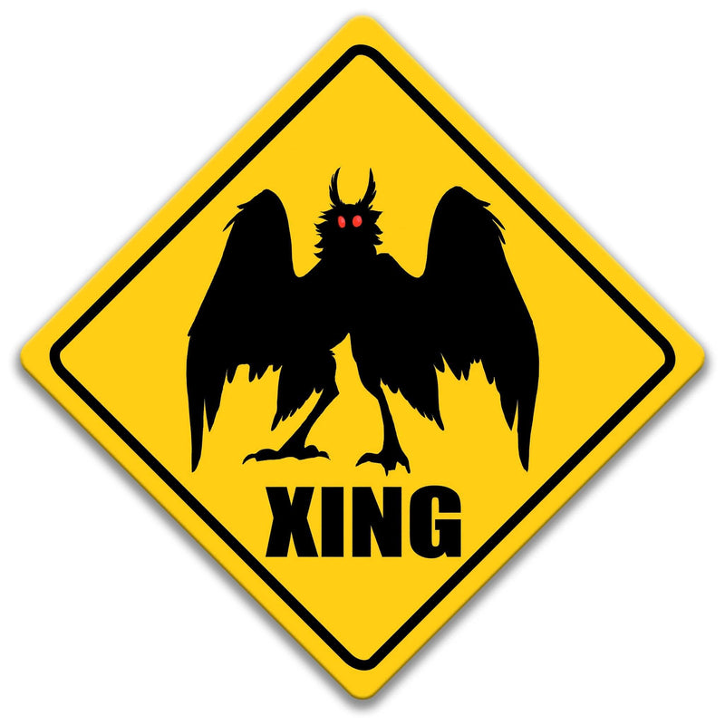 Mothman XING Caution Sign - Designs by Linda Nee